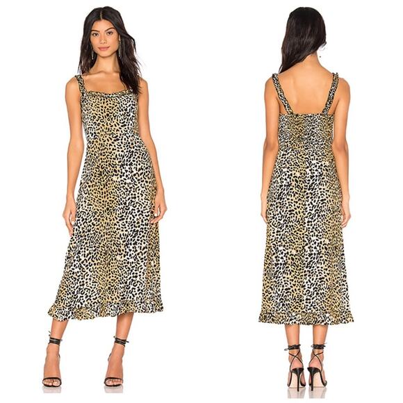 Faithful Women's Noemie Midi Dress in Le Cinq Sleeveless Animal‎ Print Sz 4 - Picture 2 of 6